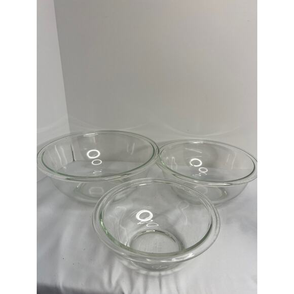 Pyrex Clear Glass Nesting Bowls Mixing Bowl Set of 3 - #325, #323, and #322 - Picture 2 of 8